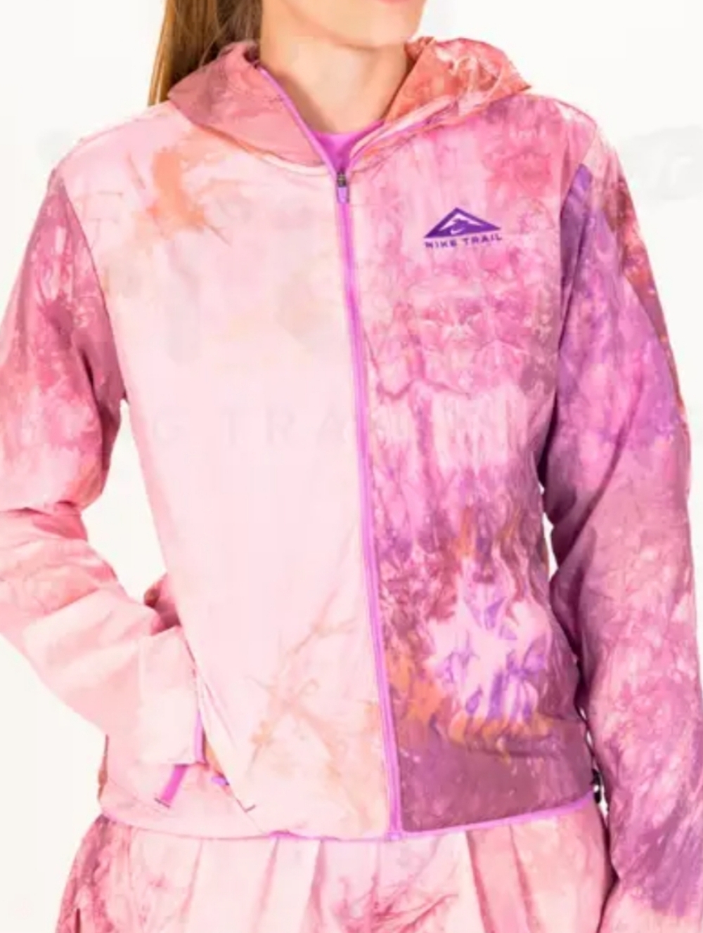 Nike Trail Pink & Purple Hooded Running Jacket Size Large
